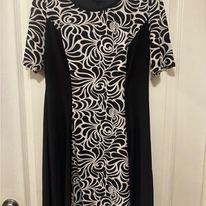 Sami & Jo Black and Cream Swirl Midi Dress